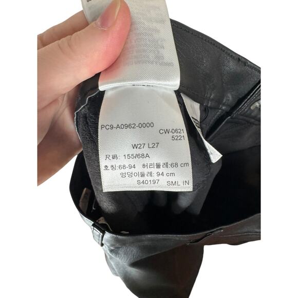 Levi's Premium Math Club Slacks Black Faux Leather High Rise Straight Leg 27 - Picture 10 of 14